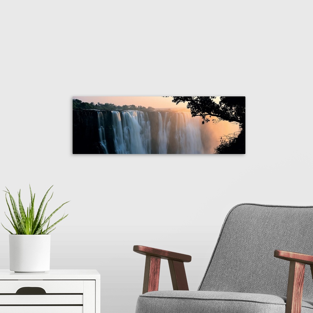 A modern room featuring Victoria Falls, Zimbabwe, Africa