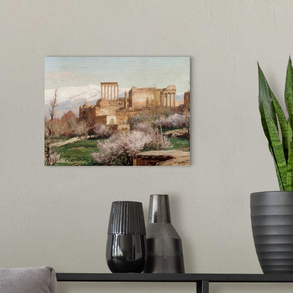 A modern room featuring View of Baalbek, Lebanon by George Macco