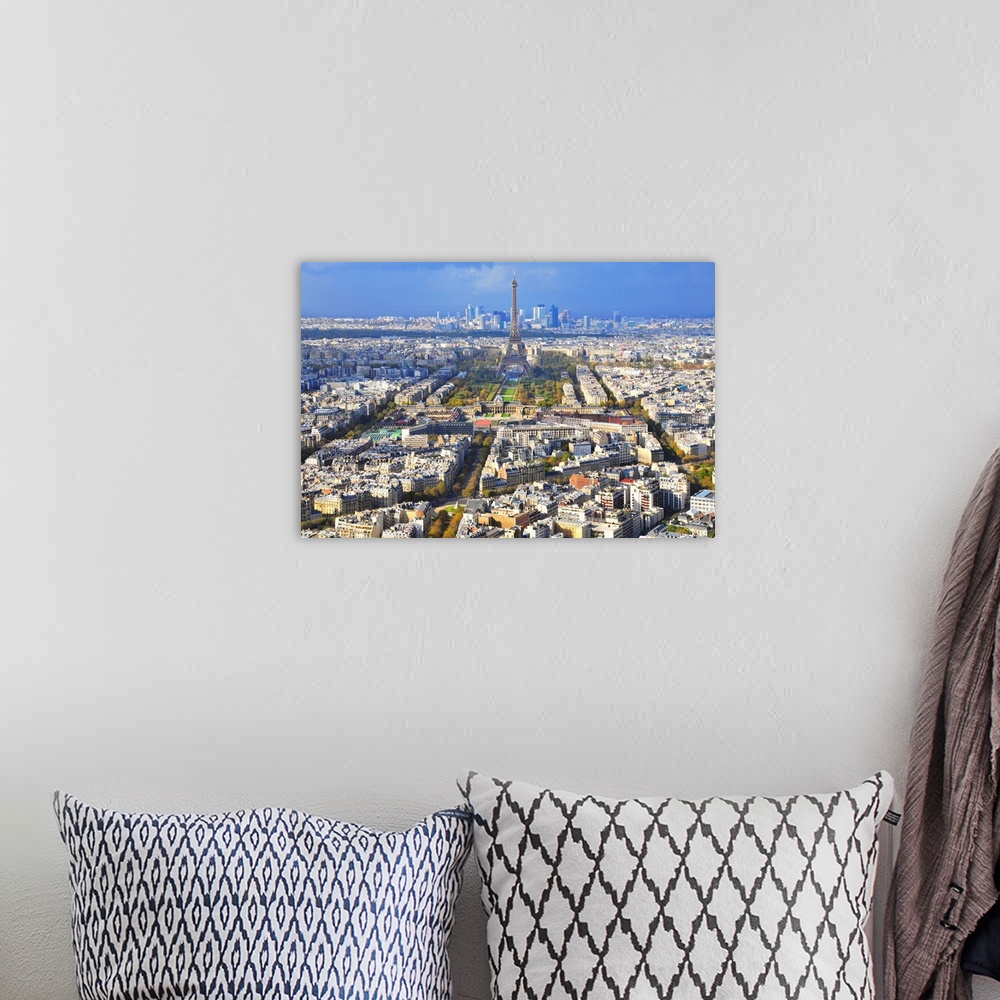 A bohemian room featuring View of Paris with Eiffel Tower and La Defence