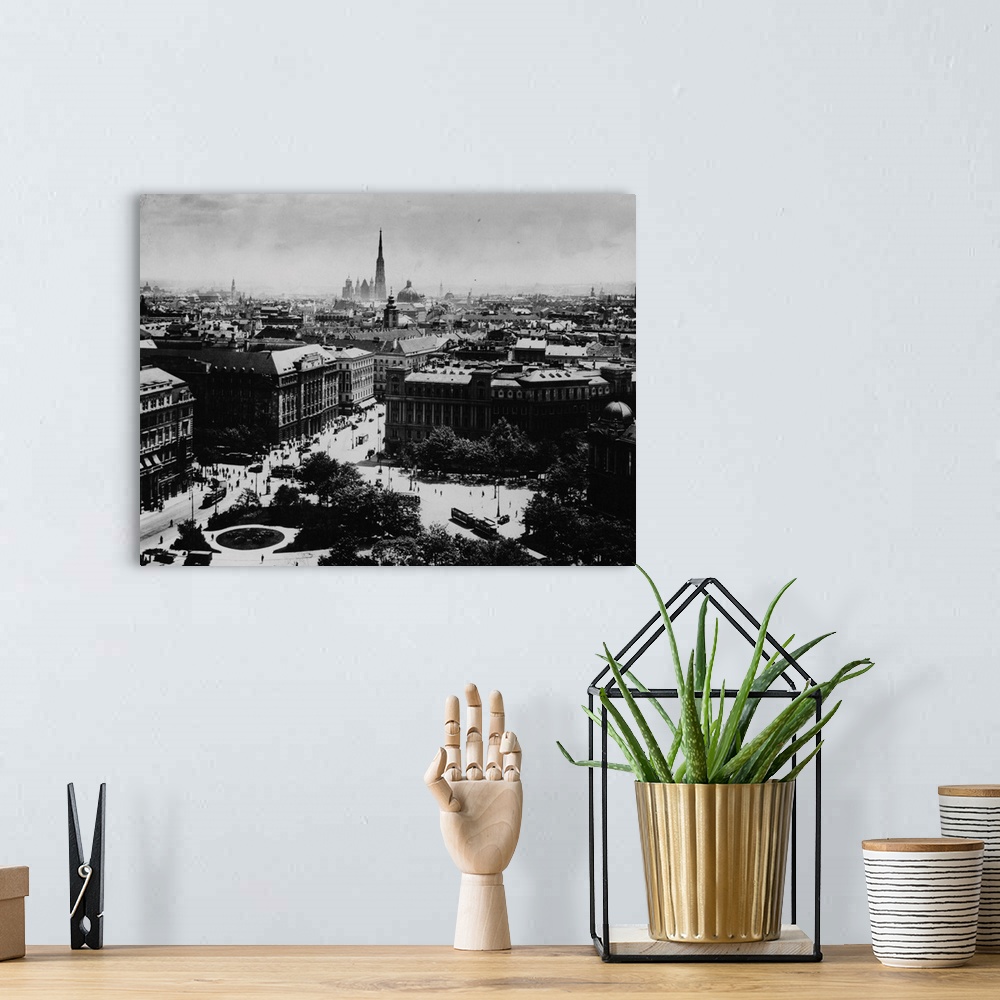 A bohemian room featuring A panoramic view of the Austrian capital, Vienna.