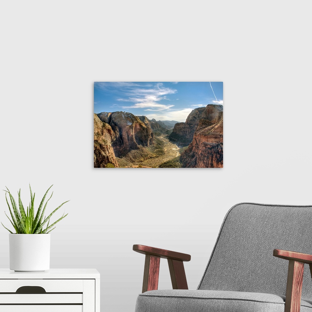 A modern room featuring View of Zion Canyon from top of Angels Landing.