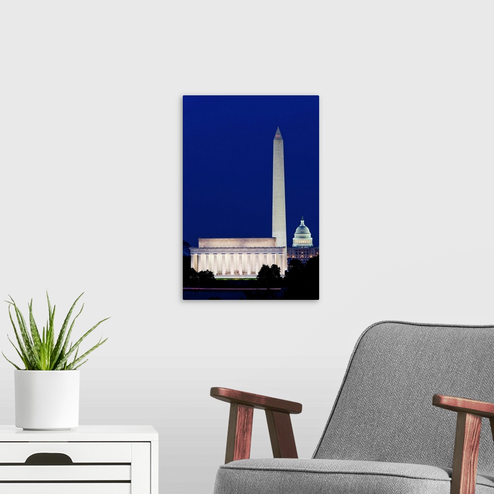 A modern room featuring USA, District of Columbia, Washington, DC, Lincoln Memorial, Washington Monument and Capitol Rotu...