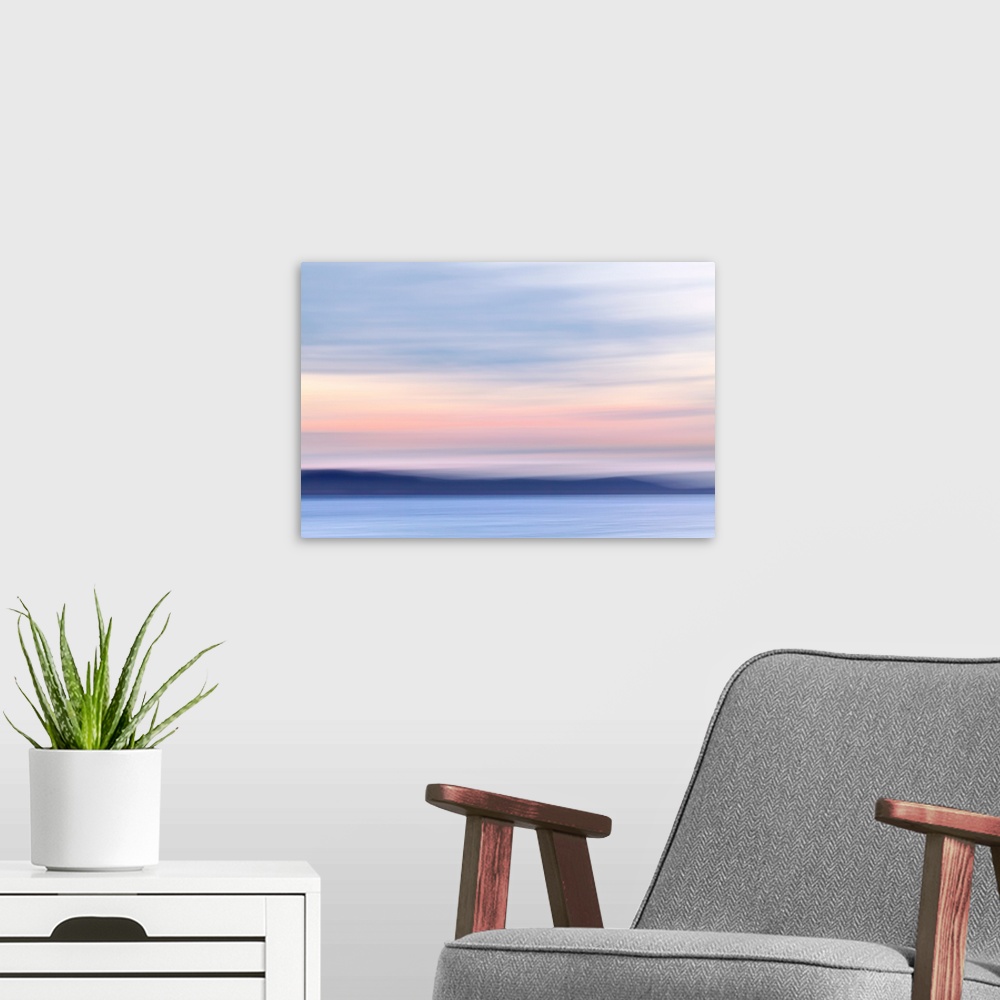 A modern room featuring USA, Washington State, Kitsap County, Seabeck, Hood Canal, Abstract images of sea