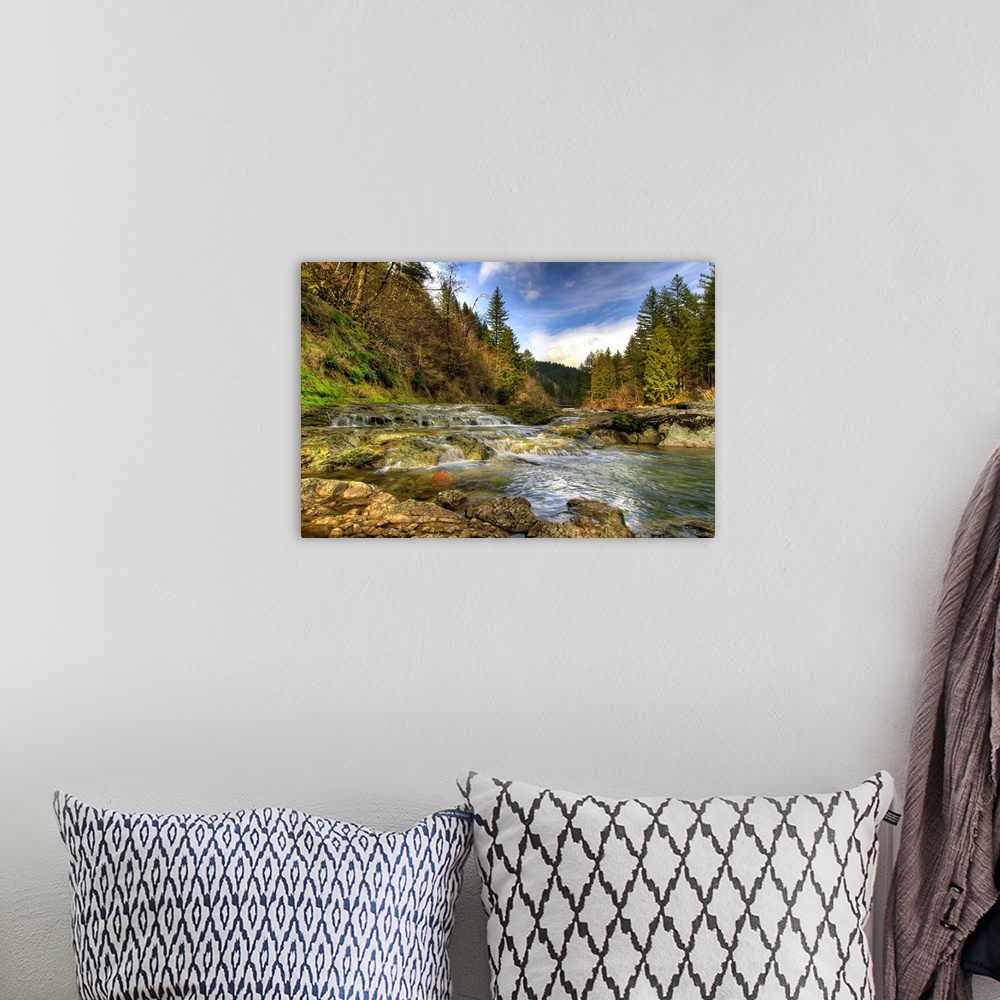 A bohemian room featuring Washougal River at Dougan Falls Washington scenic landscape