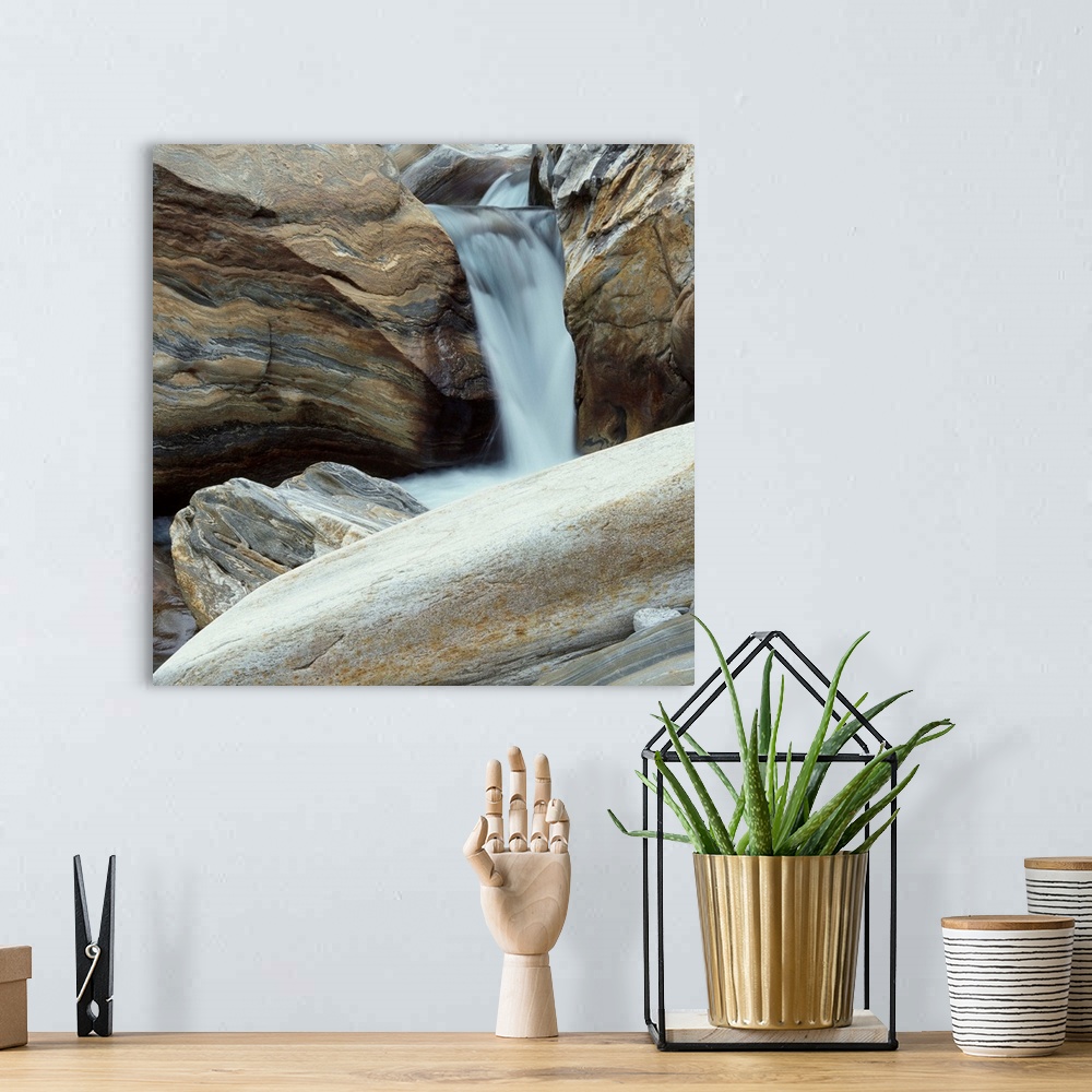 A bohemian room featuring Waterfall In Verzasca Valley