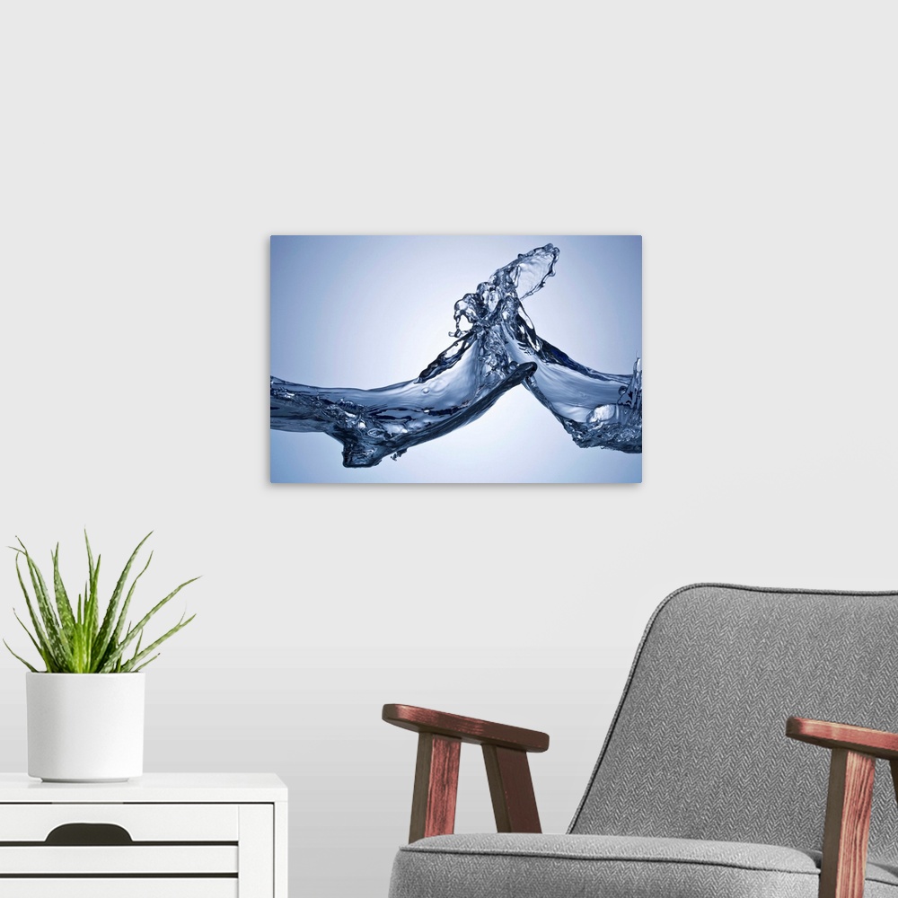 A modern room featuring Waves colliding