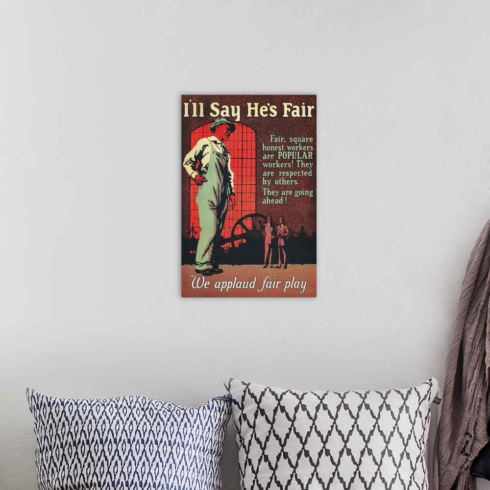 A bohemian room featuring Mather work incentive poster, ca. 1924