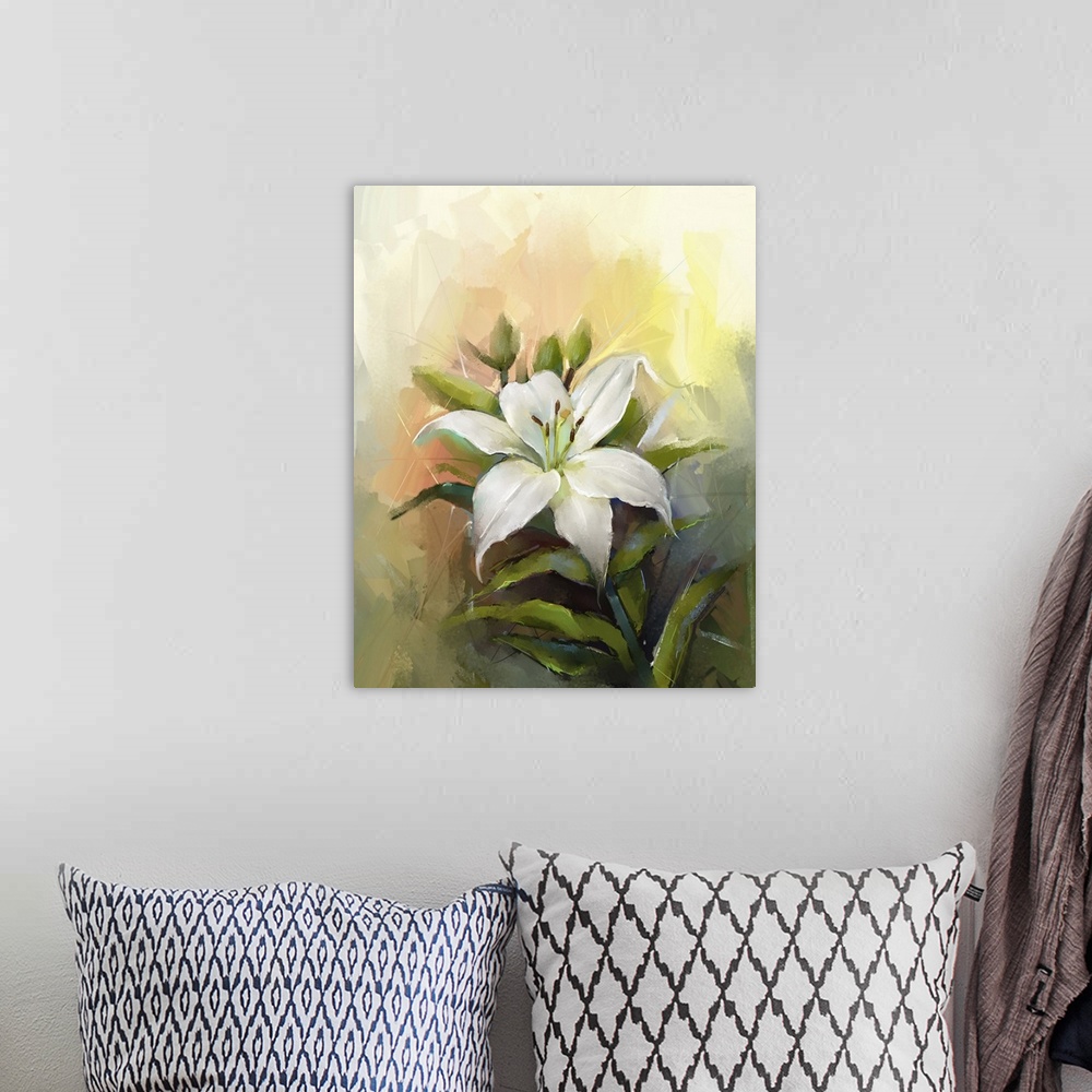 A bohemian room featuring White Lily Flower