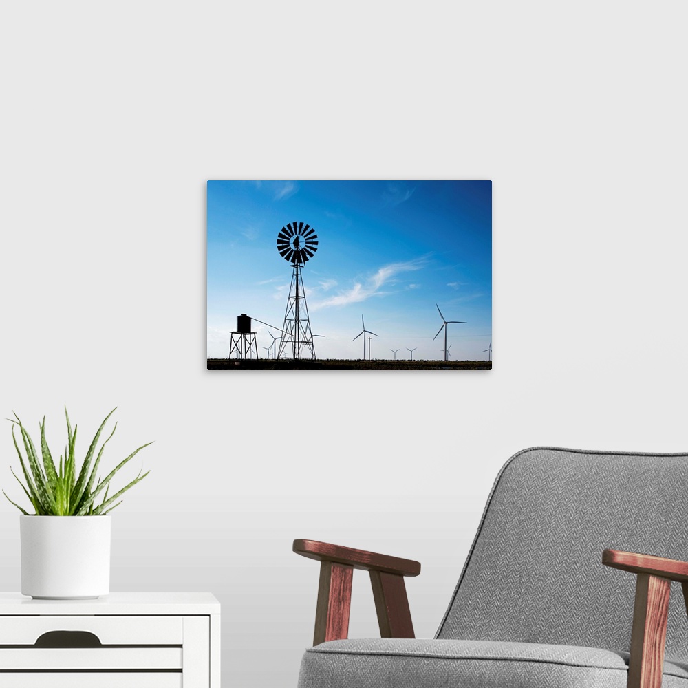 A modern room featuring Wind Farm, Vega, Texas