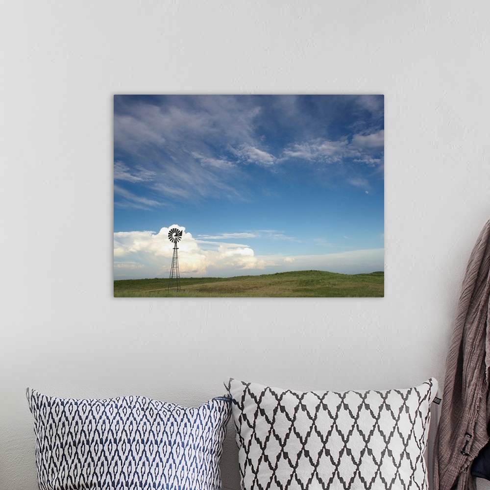 A bohemian room featuring Windmill in field