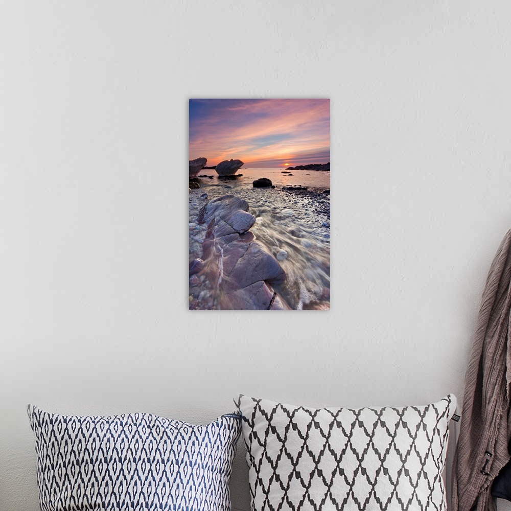 A bohemian room featuring Winter sunset from Heybrook Bay near Plymouth in South Devon. There were some lovely colors in sk...