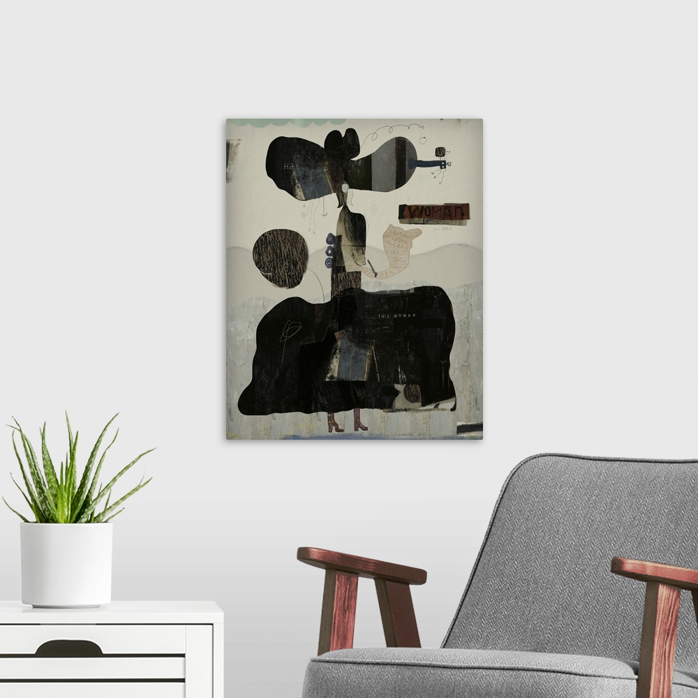 A modern room featuring Symbolic image of an abstracted woman.