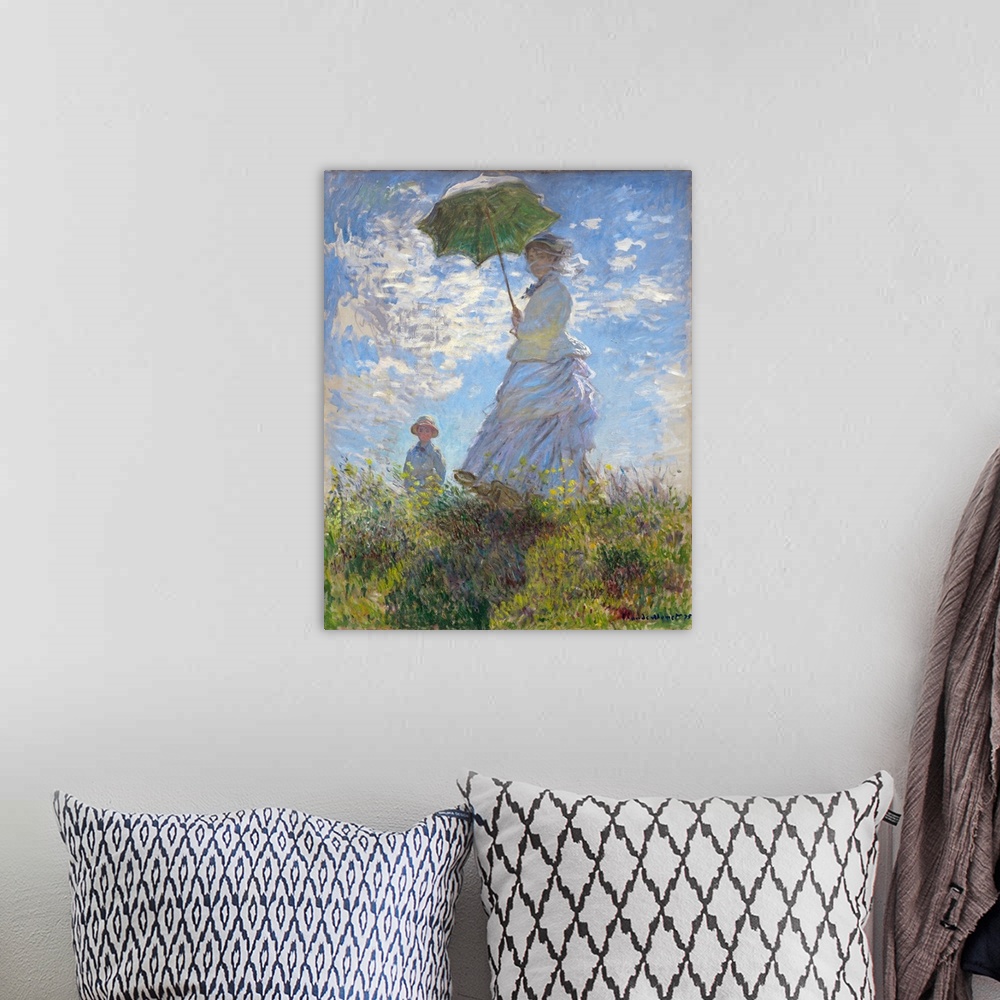 A bohemian room featuring Claude Monet (French, 1840 - 1926), Woman with a Parasol - Madame Monet and Her Son, 1875. Origin...