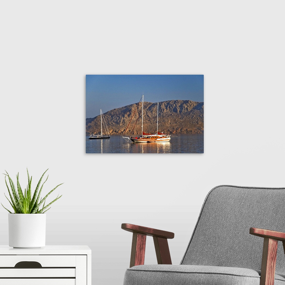 A modern room featuring Symi also transliterated Syme or Simi is a Greek island and municipality. It is mountainous and i...