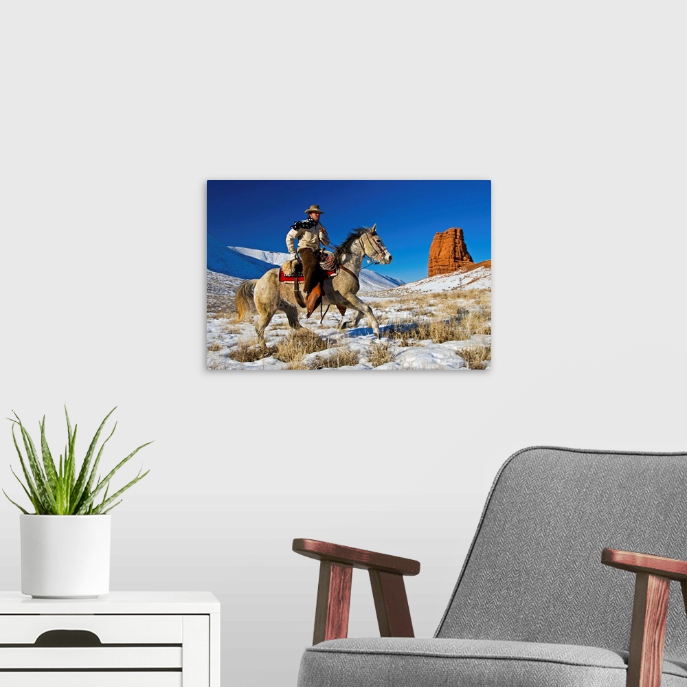 A modern room featuring Wyoming Cowboy