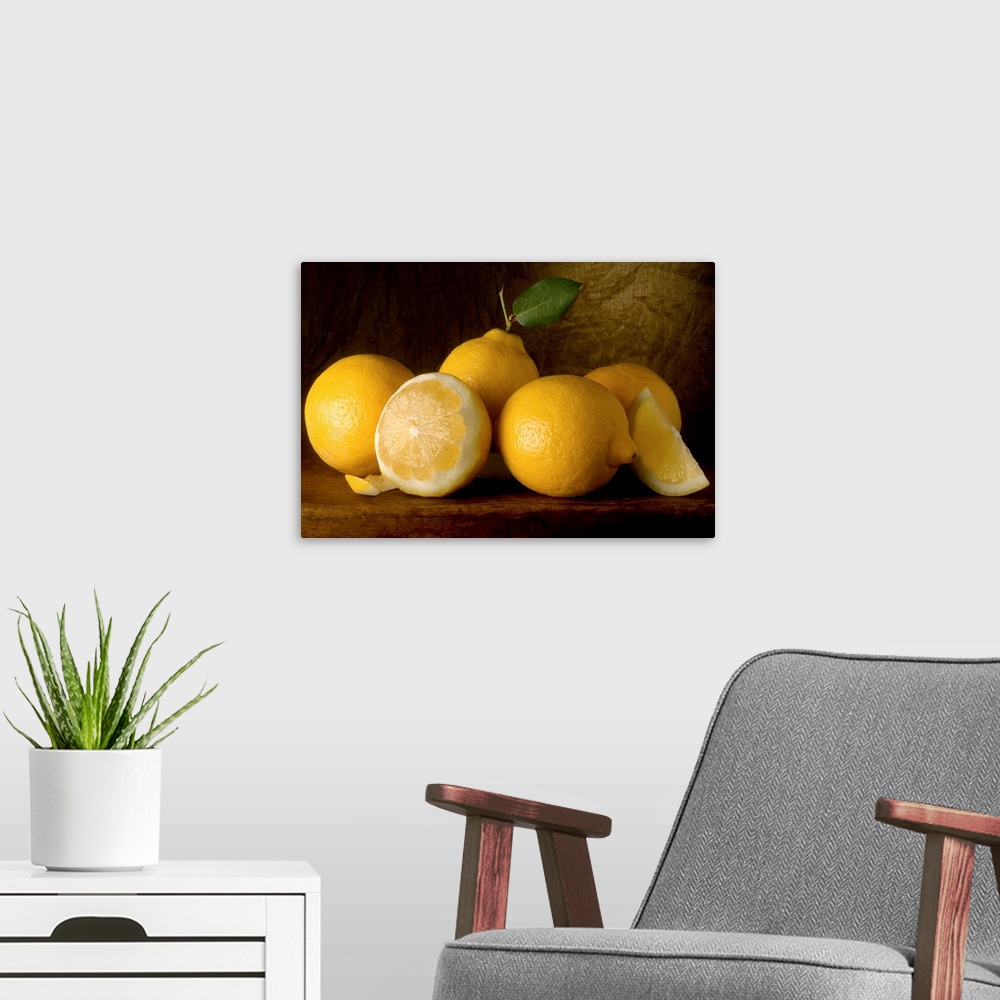 A modern room featuring Yellow Lemons on a Board