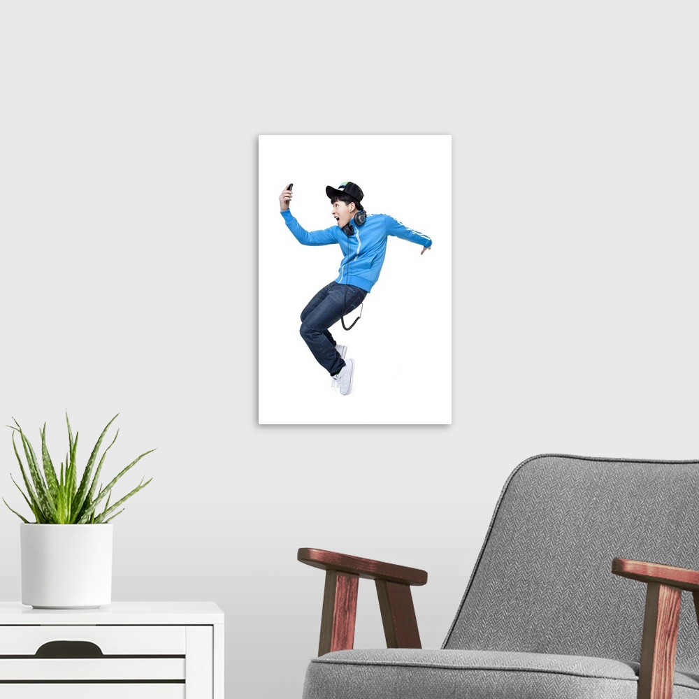 A modern room featuring Young Male hip hop dancer