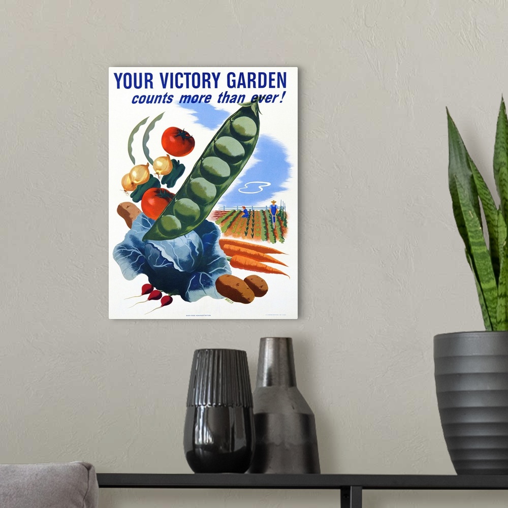 A modern room featuring Your Victory Garden Poster
