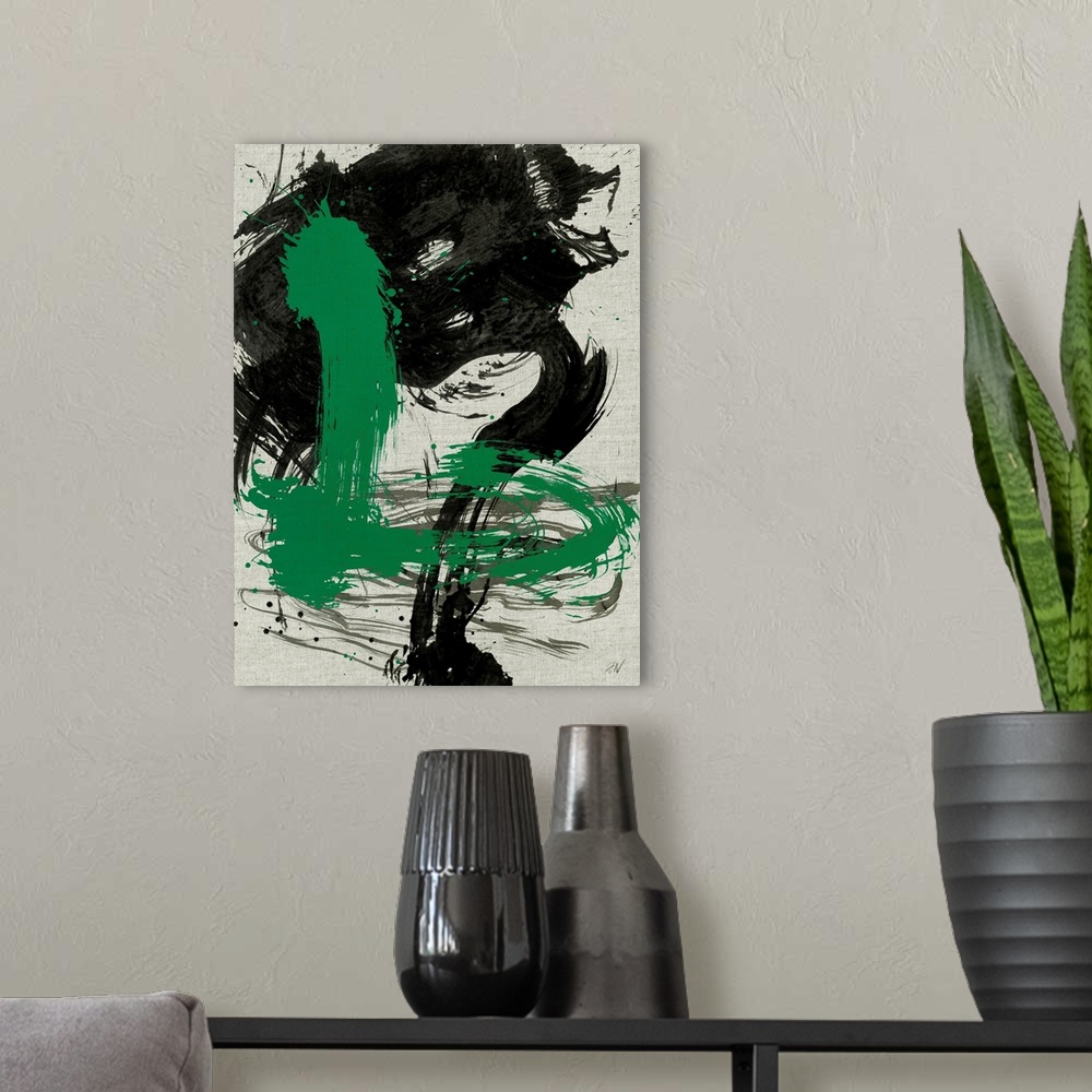 A modern room featuring Abstract on Linen 3