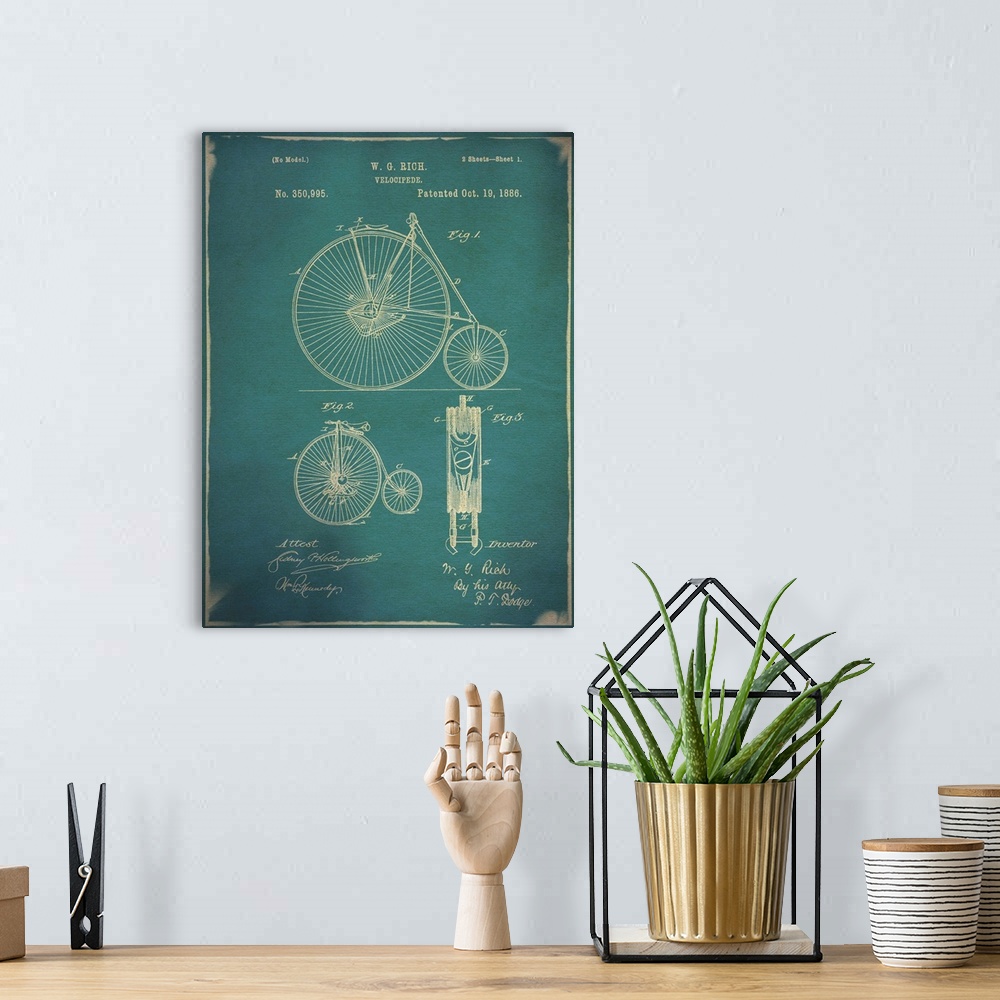 A bohemian room featuring Bicycle Patent I Blue