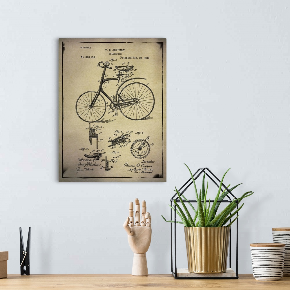 A bohemian room featuring Bicycle Patent II Buff