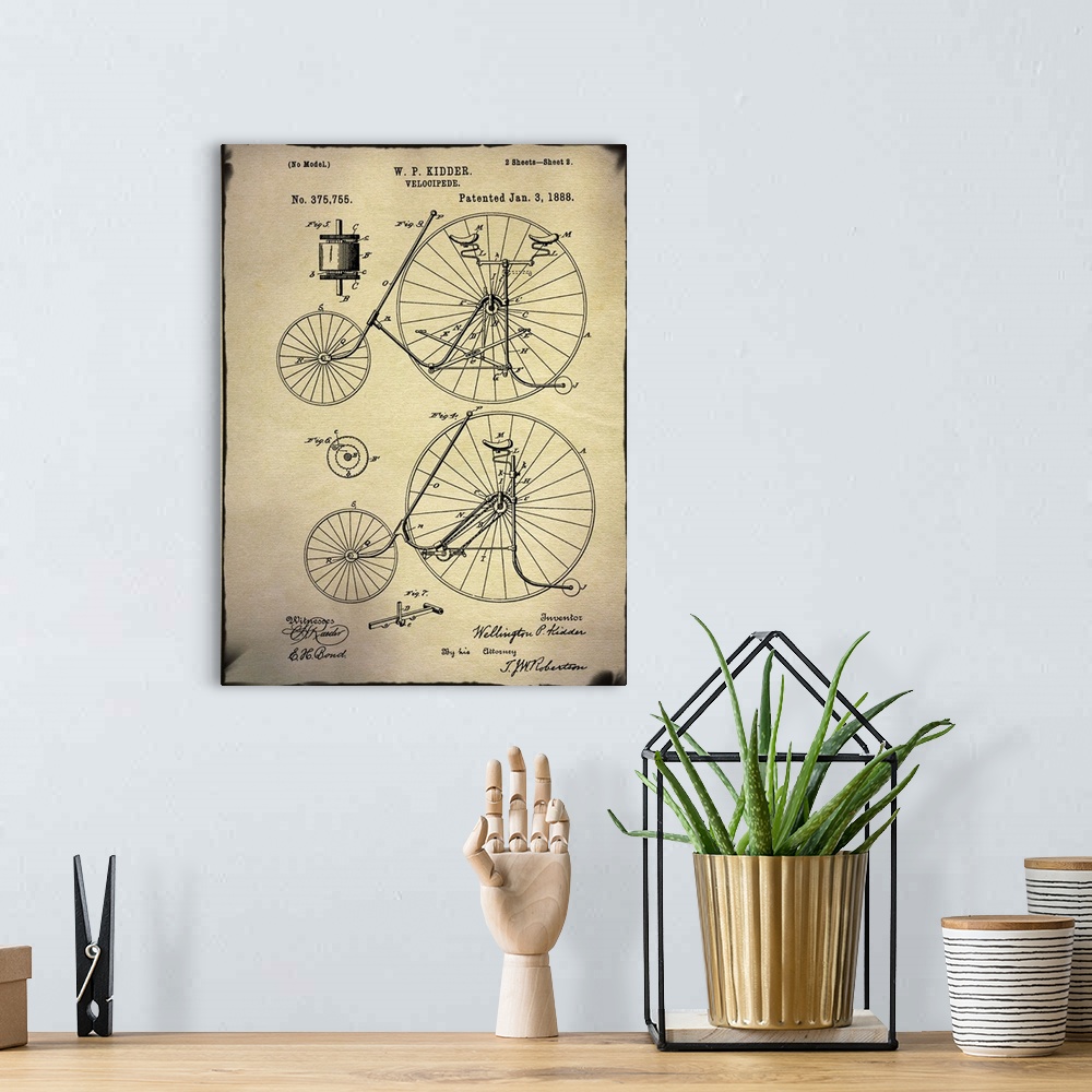 A bohemian room featuring Bicycle Patent III Buff