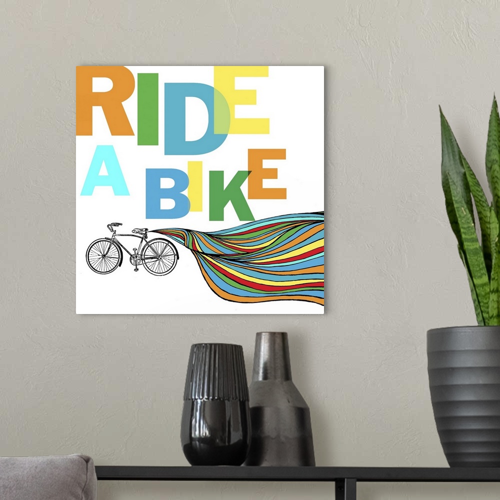 A modern room featuring Bike, Ride 1a