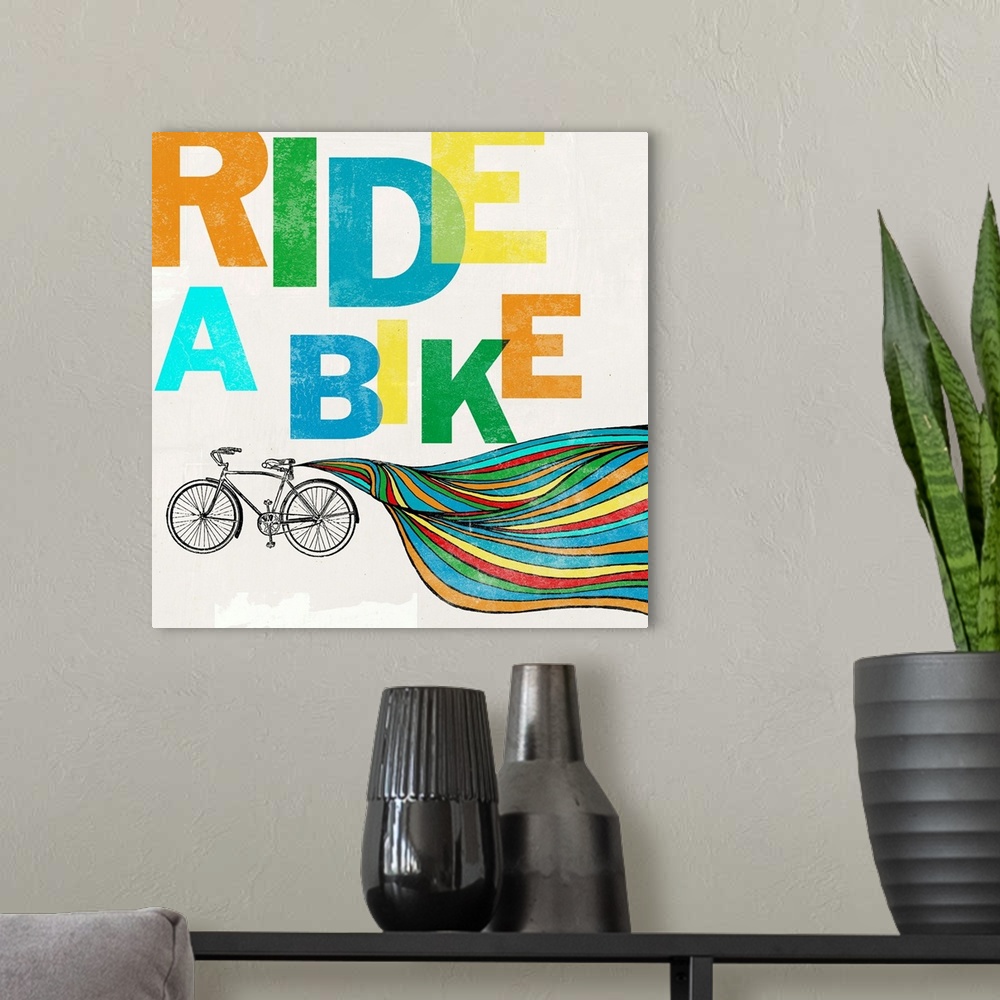 A modern room featuring Bike, Ride 1c