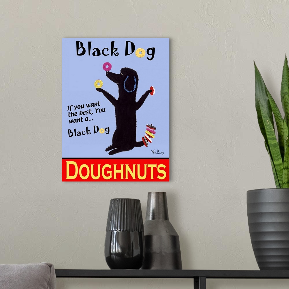 A modern room featuring Black Dog Doughnuts