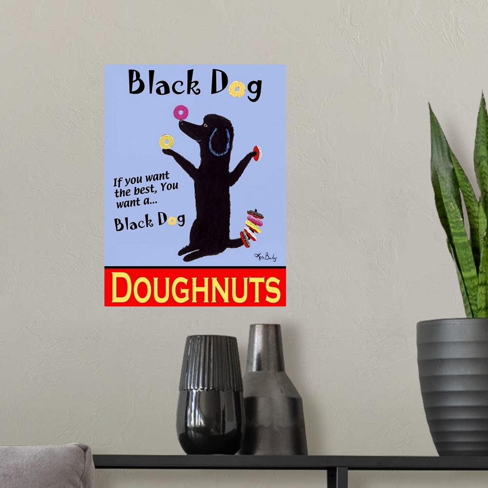 A modern room featuring Black Dog Doughnuts