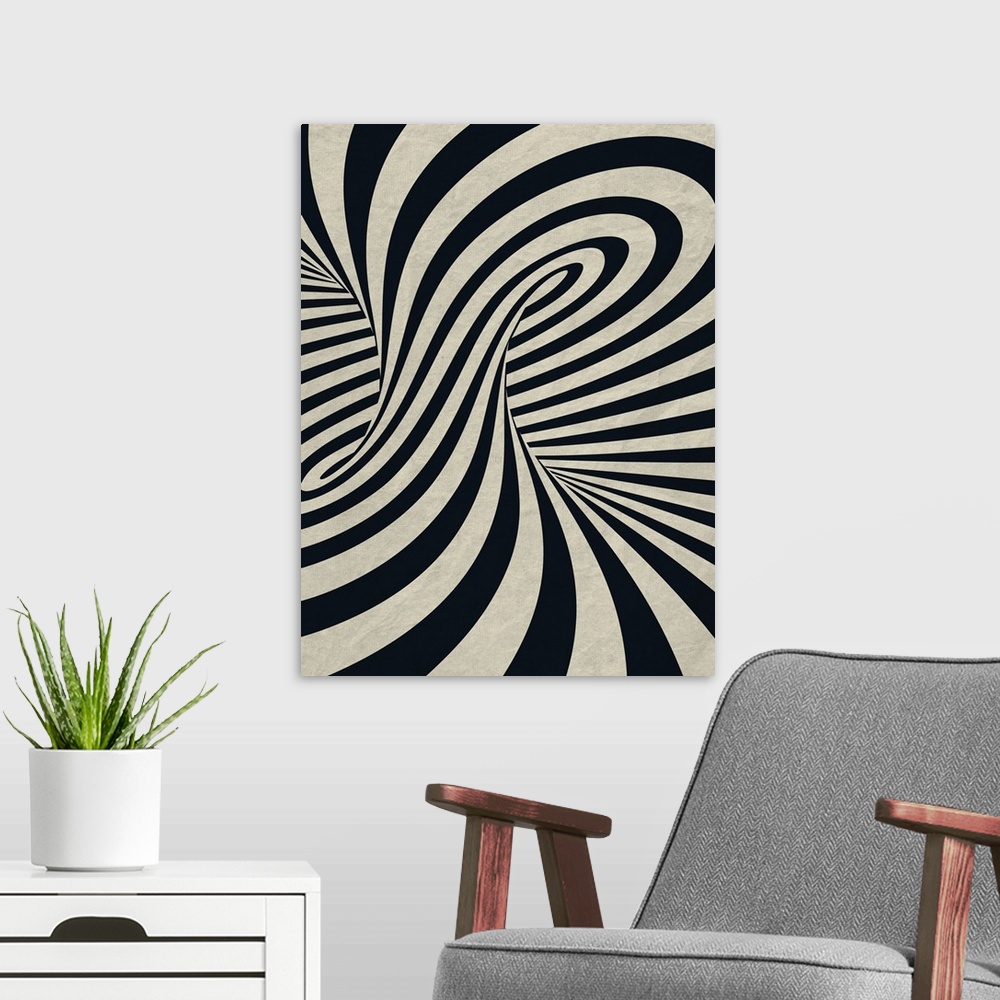 A modern room featuring Black Swirls A