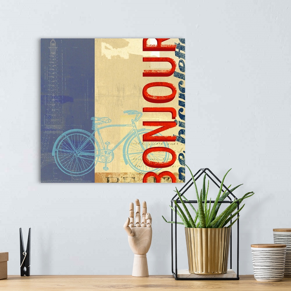 A bohemian room featuring Bonjour Bike