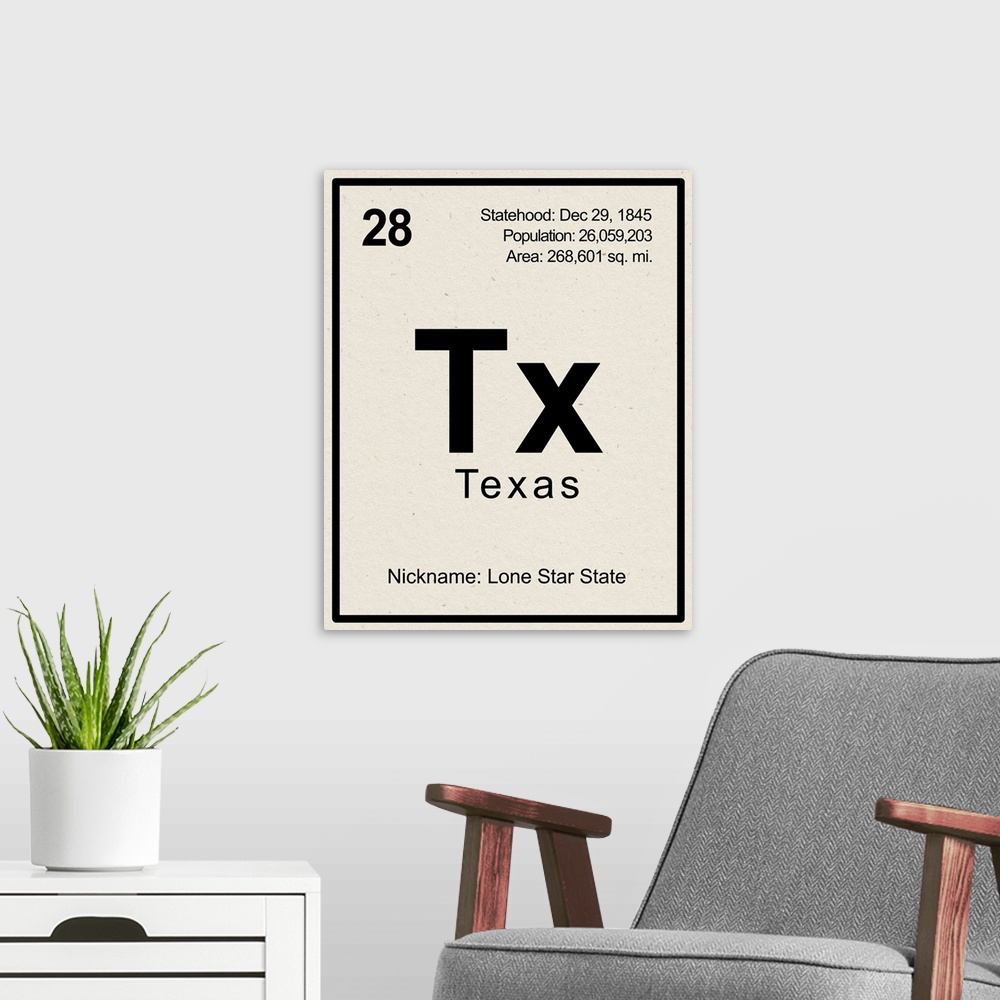 A modern room featuring Breaking Texas