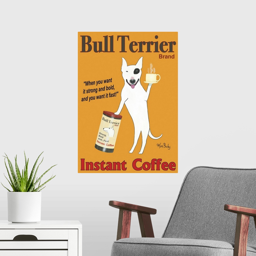 A modern room featuring Bull Terrier Brand