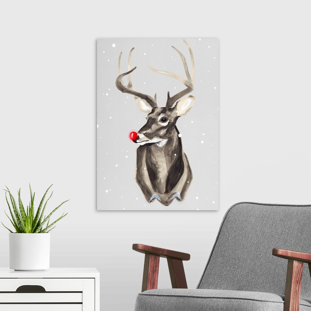 A modern room featuring Christmas Deer with Nose