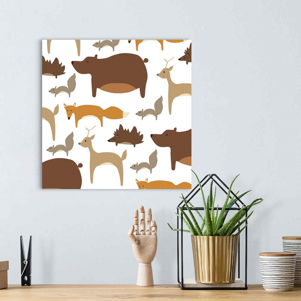 A bohemian room featuring Collaged Woodland Animals