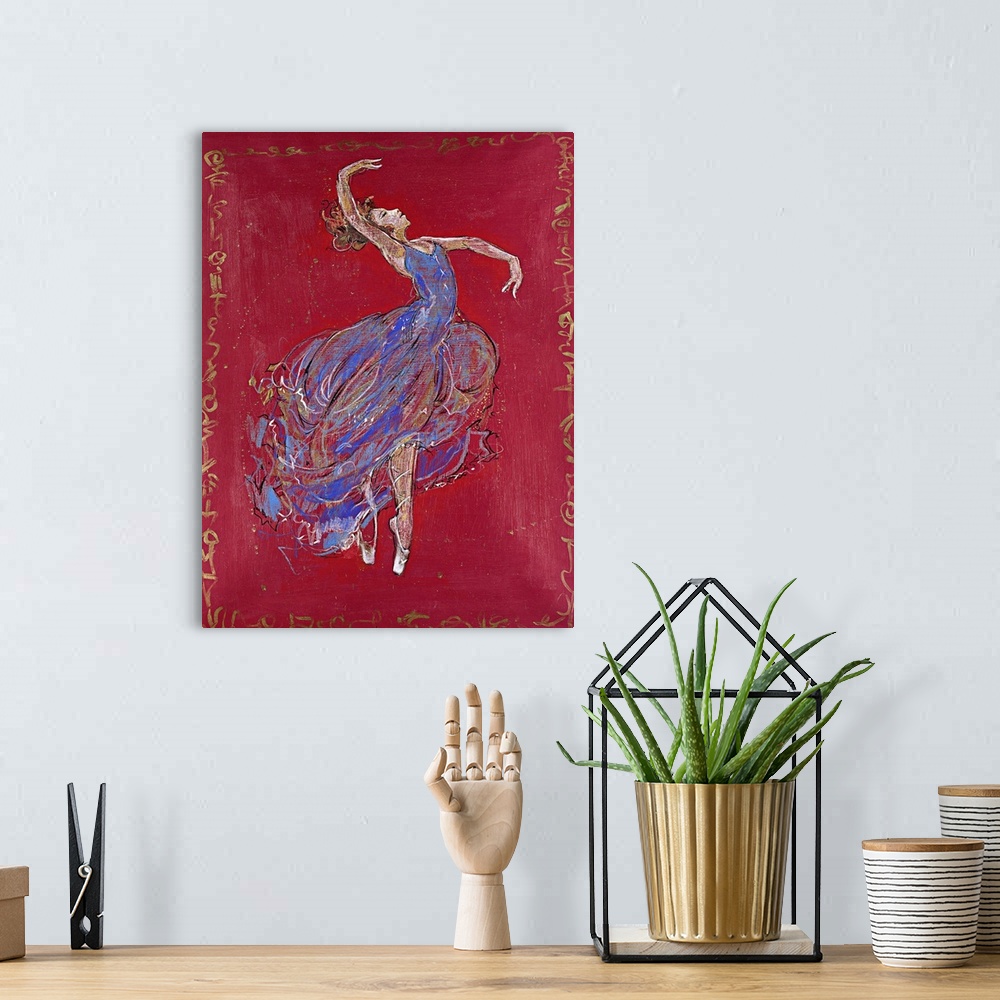A bohemian room featuring Dancer in Blue I
