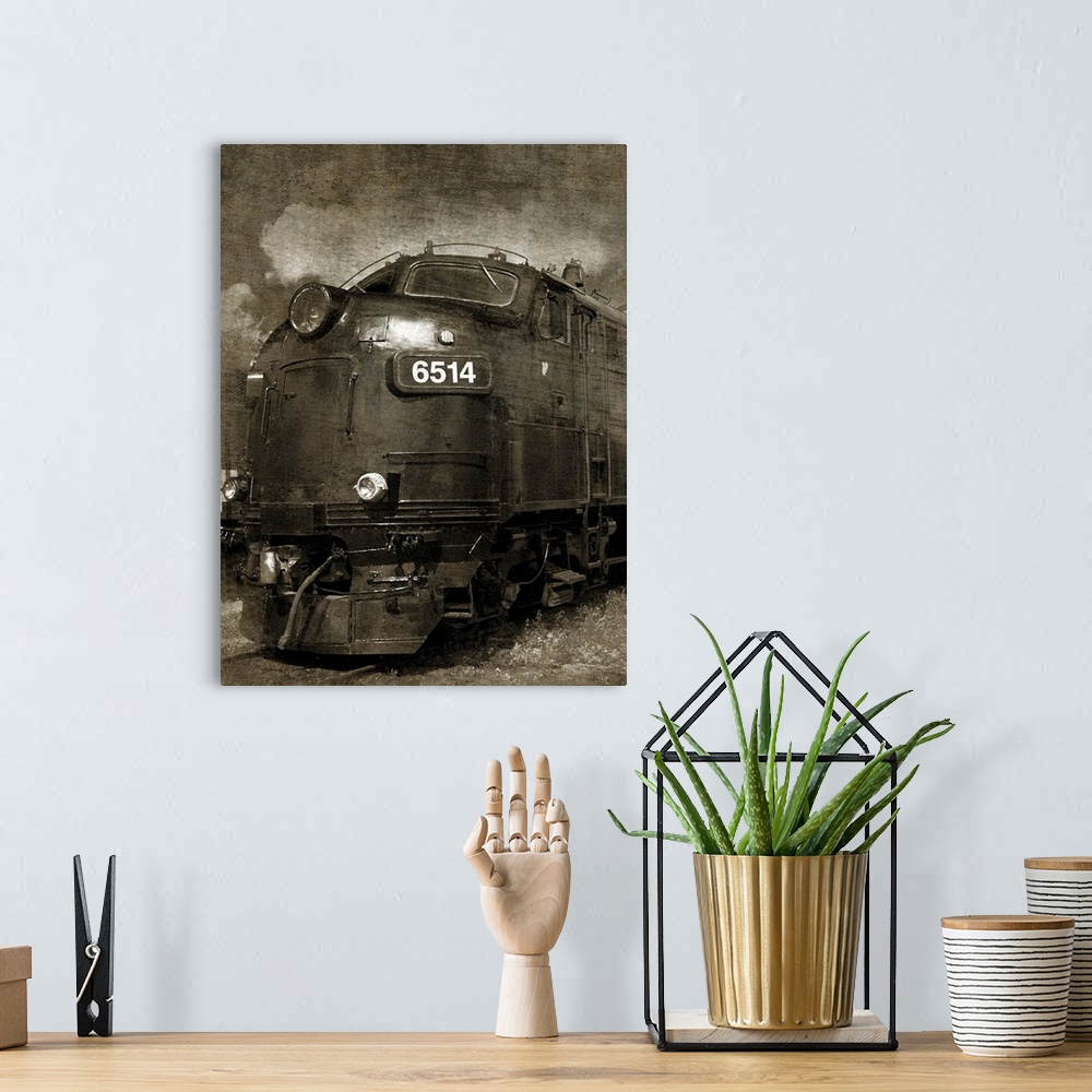 A bohemian room featuring Diesel Electric Locomotive