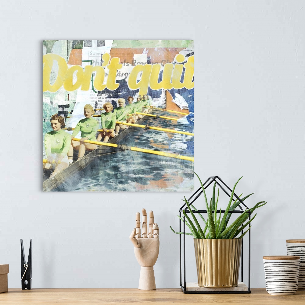 A bohemian room featuring Mixed media art - rowing.