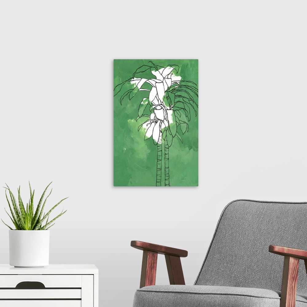 A modern room featuring Dracaena on Green