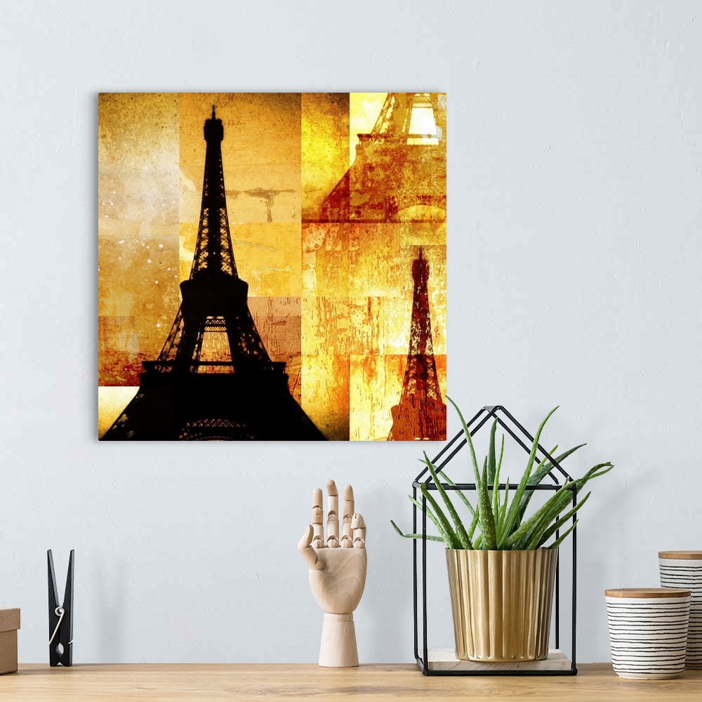 A bohemian room featuring Eiffel Tower Collage
