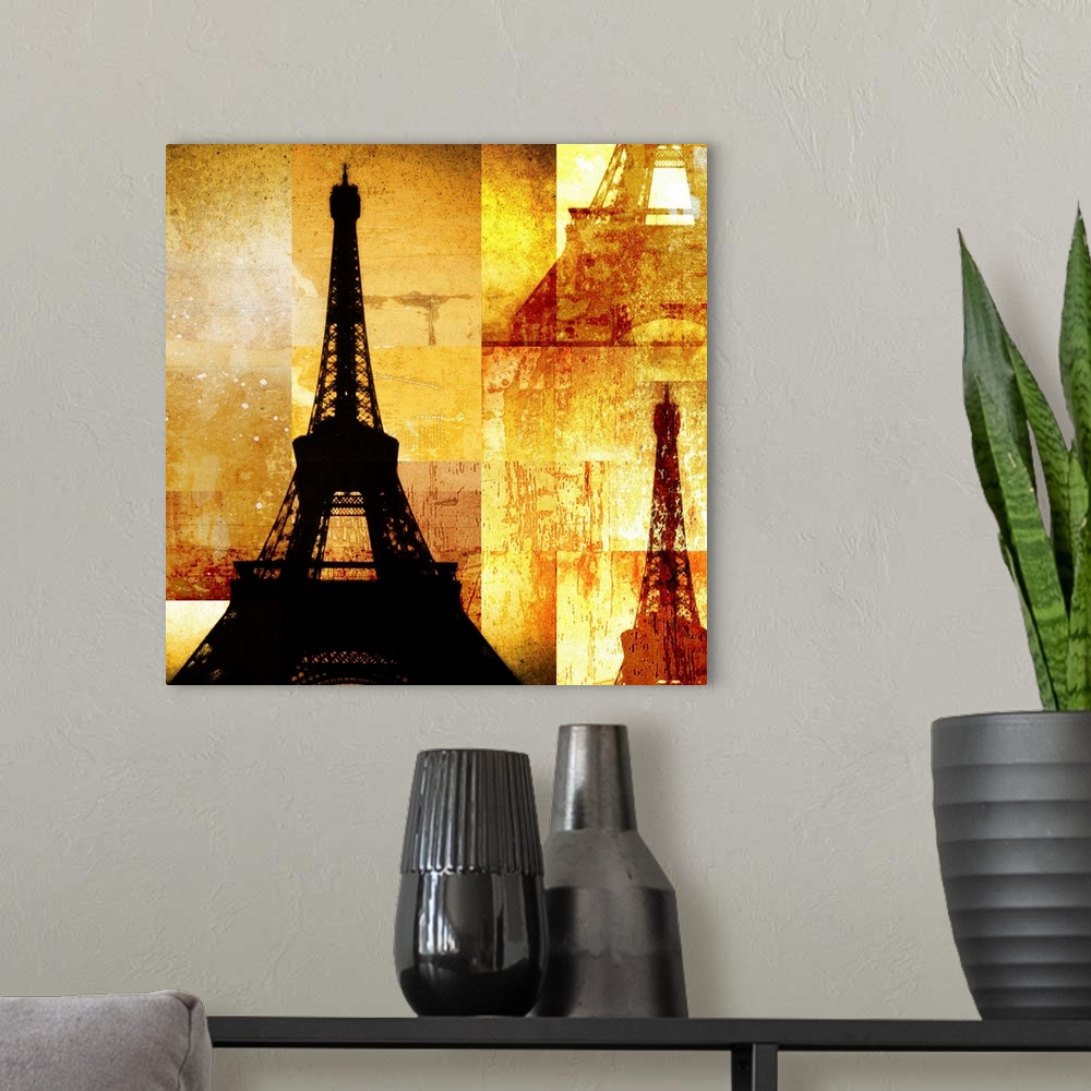A modern room featuring Eiffel Tower Collage
