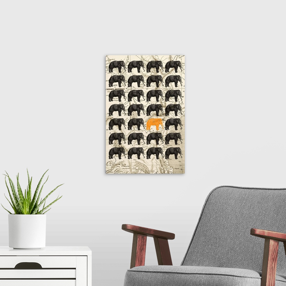 A modern room featuring Elephants