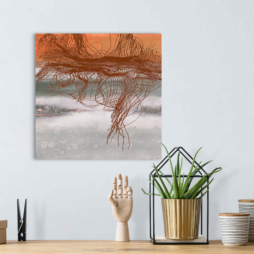 A bohemian room featuring Frayed Abstract 1