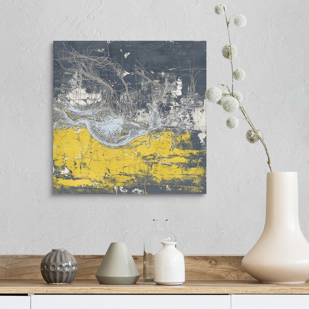 A farmhouse room featuring Frayed Abstract 3