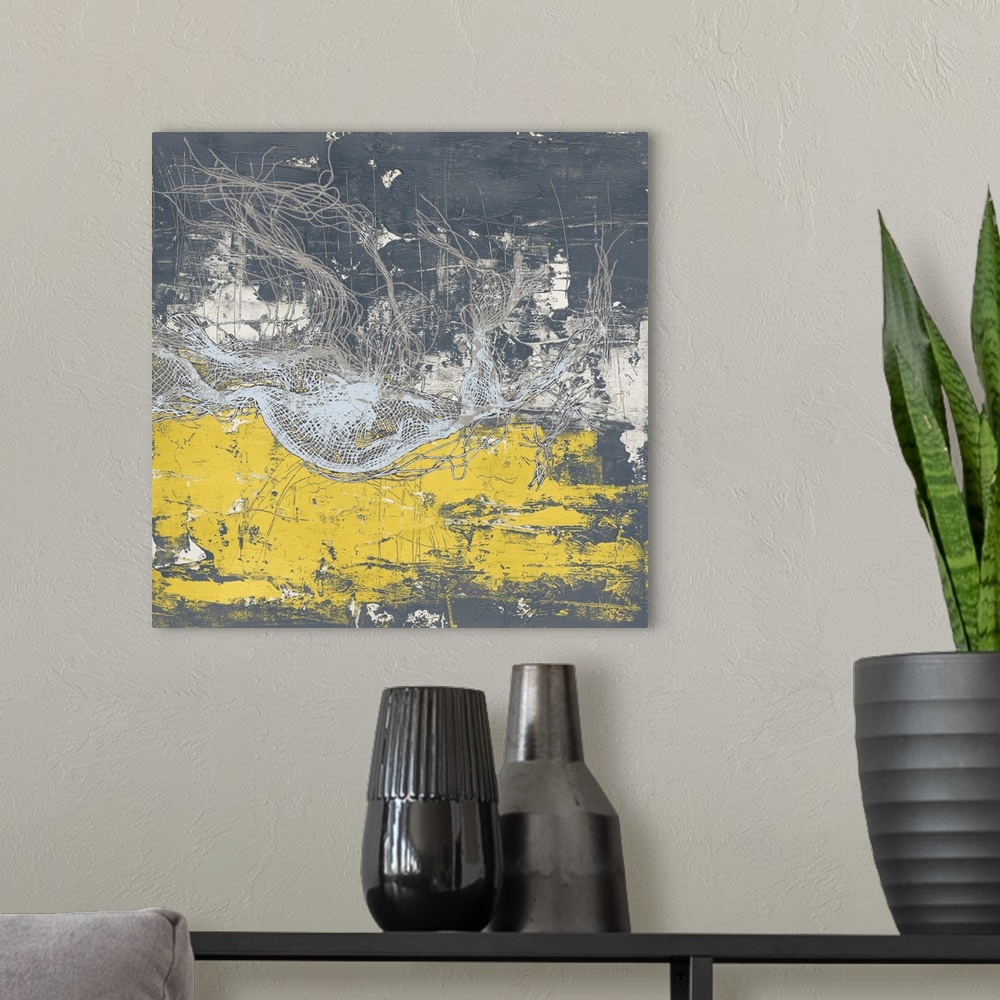 A modern room featuring Frayed Abstract 3