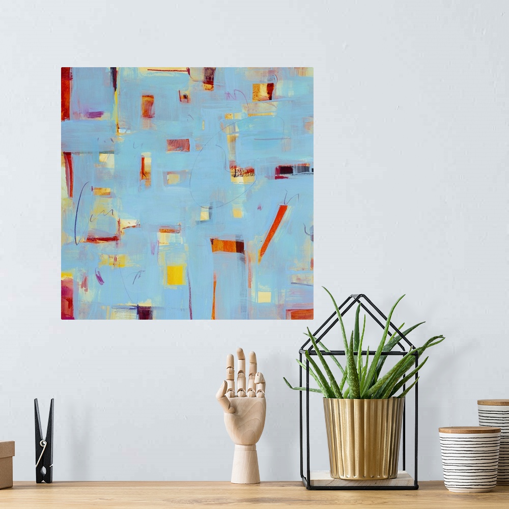 A bohemian room featuring Contemporary, Abstracts