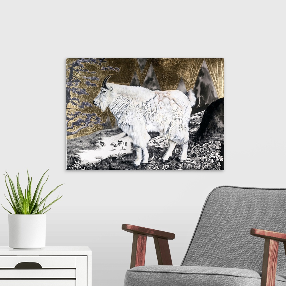 A modern room featuring Goat