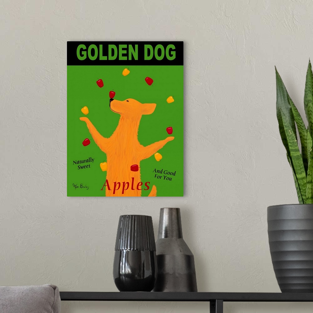 A modern room featuring Golden Dog