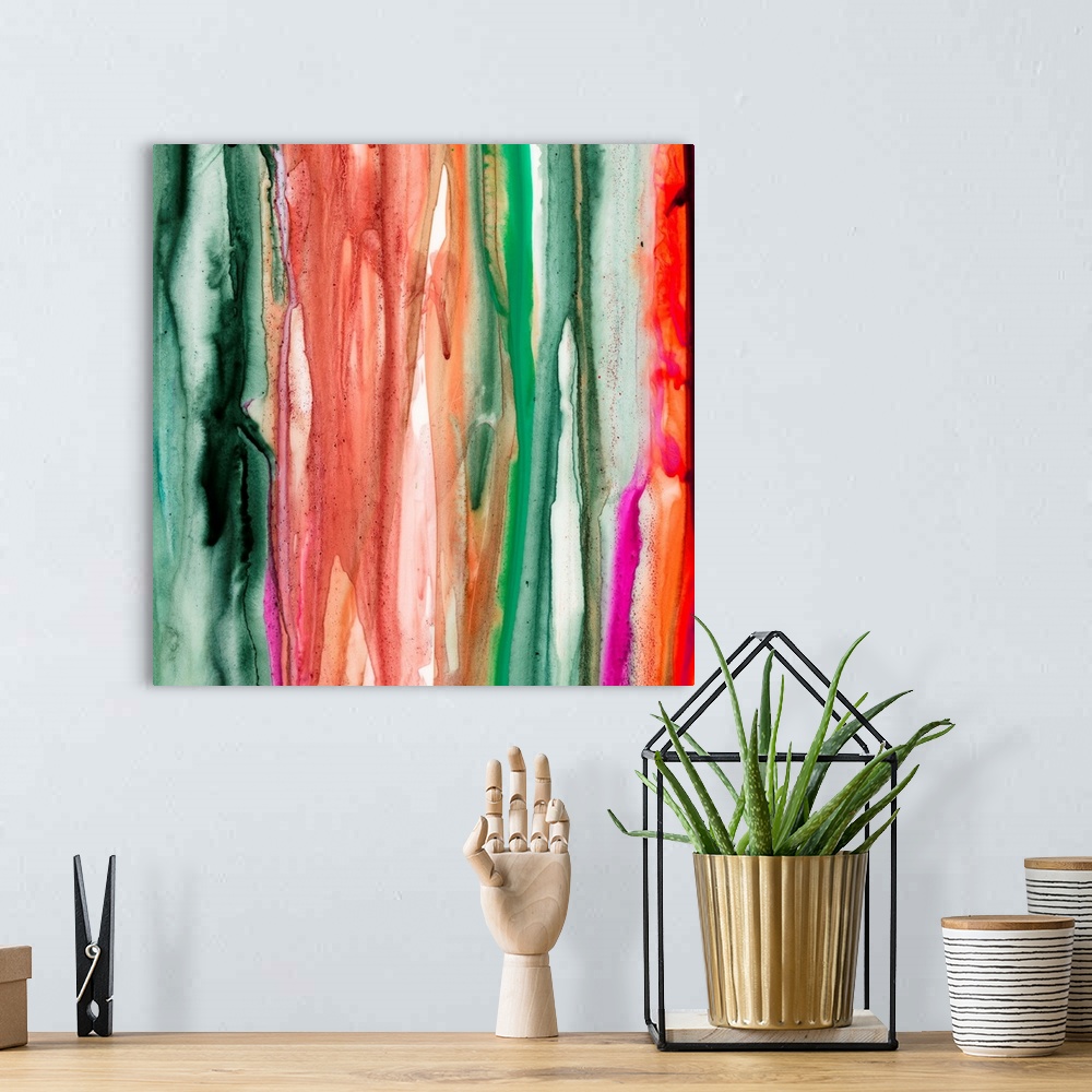 A bohemian room featuring Green Pink Drips